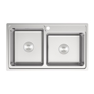 TEKA อ่างล้างจานซิงค์ 2หลุม รุ่น TT 86 2B แถมฟรีก๊อกน้ำเย็น