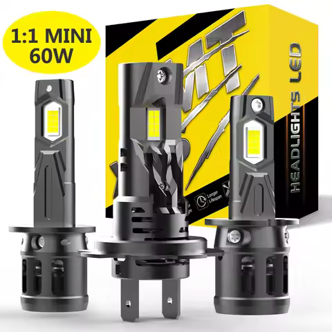 BMTxms 2PCS 1:1 with Fan H7 LED Moto High Low Beam Headlight Headlamp 60W H1 H3 LED Car Fog Lights D