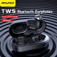 【Top Picks】 Awei T13 Bluetooth Earphones True Wireless Headphones With Mic Touch Control Tws Earhooks Sports Hifi Bass Headset 300mah
