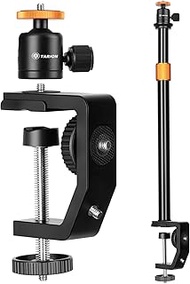TARION C Clamp Stand Camera Desk Mount with Standard 1/4 Screw, Ball Head and 33-60cm Adjustable Ext