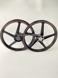 MÂM-VÀNH ĐÚC 5 CÂY CHỈ ĐỎ BÁNH TRƯỚC 5 LỖ ĐĨA LÕM GẮN WAVE FUTURE 12NEO WAVE ZX WAVE RS...