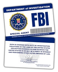 FBI ID license/Fake FBI ID license for prank/Hilarious Gift/Federal Bureau of Investigation/F.B.I. /