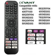 Suitable for Devant Hisense Smart TV Remote Control EN2N30H 50QUHV04 55UHD202 55UHD203 43STV103