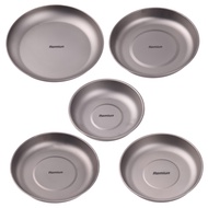 ไทเทเนียม Camping ชุดจาน Ultralight รอบชุดอาหารเย็น STACKABLE แผ่นเสิร์ฟสําหรับ Backpacking Hiking T