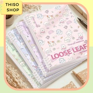 A5 B5 Notebook Cover, THISO Bear Pattern Plastic Notebook 100 GSM Paper - Painless Design, Replaceab