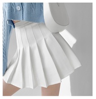 Kiyomi Solid color womens clothing Korean cute skirt Knee length short skirt tennis skirt