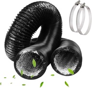 ท่อท่อลมขนาด5นิ้ว9.8ฟุตJSIXASO PVC Aluum Dryer Vent Hose With 2 Hose Clamps For KITCHENBathroomGreen