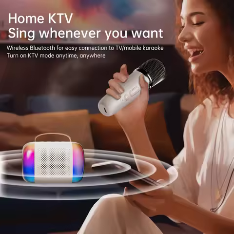 Wireless Microphone Karaoke Speaker Mini Portable Audio Microphone Portable Karaoke Speaker with Mic
