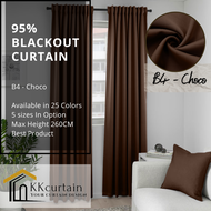 B4 - Ready-Made 95% Blackout Curtain CHOCO, Langsir Siap Jahit. LANGSIR KAIN TEBAL! (HOOK/RING )