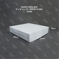 PAPER PIZZA BOX 8" x 8" x 1-1/2" (WHITE PLAIN)