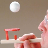1pc Wooden Blow Ball Balance Game, Fun & Interesting Puzzle Toy For Group Competition & Lung Exercis