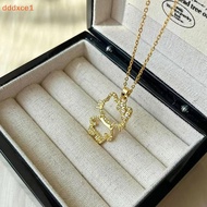 [dddxce1] Cute Hello Kitty Necklace Titanium Steel Clavicle Chain KT Cat Charms Full Diamond Jewelry