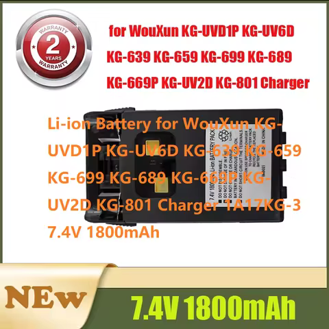 Li-ion Battery for WouXun KG-UVD1P KG-UV6D KG-639 KG-659 KG-699 KG-689 KG-669P KG-UV2D KG-801 Charge