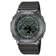 全新 CASIO卡西歐 G-SHOCK系列 潮流金屬八角錶殼運動錶-沉穩灰綠  GM-2100B-3A ㄧ年保固