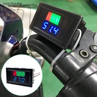 interfun4w Car Battery Charge Level Indicator 12V 24V 36V 48V 60V Capacity Meter Tester Blue Display