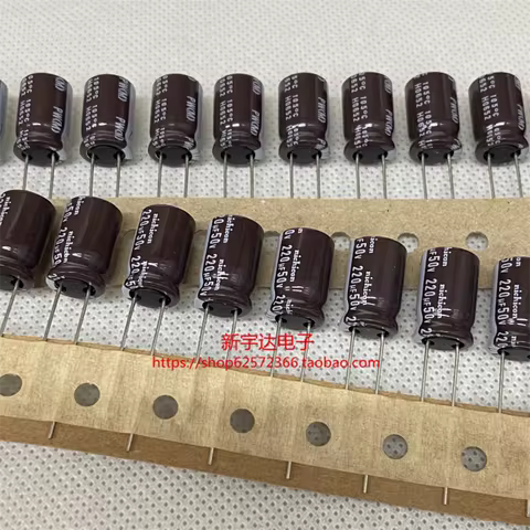 5pcs-50pcs 220UF 50V original electrolytic capacitor Nichicon 50V220UF 10X16 PW high frequency low i