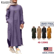 ZANZEN VINTAGE Long Dress Muslimah Dress Women Dress Abaya Muslimah Jubah Baju Muslimah Baju Raya 2024