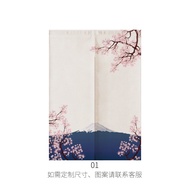 Japanese Door Curtains Noren Mount Fuji Cherry Home Decor Bedroom Kitchen Linen Curtain Customizable
