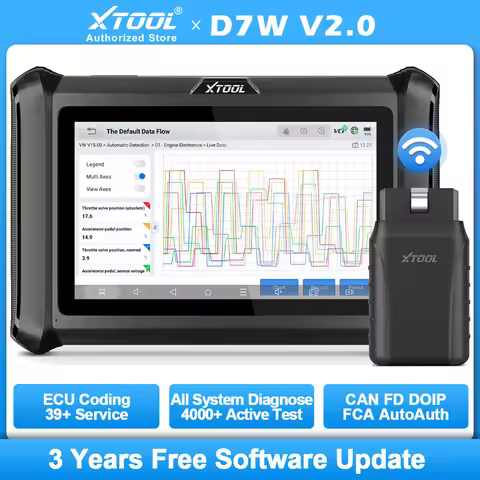 XTOOL D7W BT OBD2 Scanner Automotive Diagnostic Tools D7 All System Car CAN FD DOIP FCA ECU Coding P