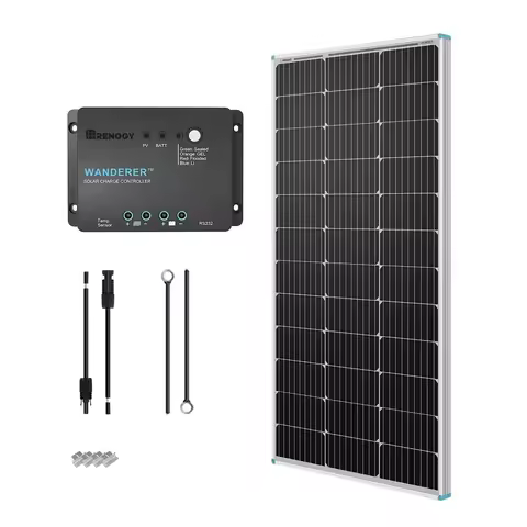 Renogy 100 Watt 12 Volt Solar Starter Kit for RV, Boat, Trailer, Off-Grid System with Monocrystallin