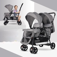 Twins Strollers Double Seat Stroller Foldable Baby Stroller Lightweight Travel Stroller With Breathable Umbrella Car