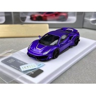 DCM 1/64 Ferrari Novitec 488 Pista Purple 1Alloy Diecast Car Model Toy Birthday Gift