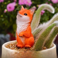 Creative Nine-Tailed Fox Resin Decoration Monkey Tail Column Succulent Plant Cactus Flower Pot Lands