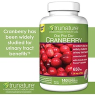 Trunature One Per Day Cranberry 650mg – Clinically Studied Pacran® Formula with 36mg cPACs for Urina