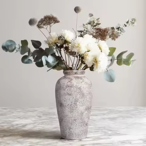 Terracotta Vase Rustic Farmhouse Vase Large Ceramic Vases for Centerpieces Farmhouse Decor for Livin