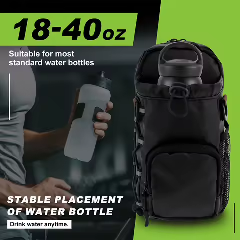 Magnetic Gym Chest Pouch W/ Bottle Holder Gym Crossbody Bag Gym Bottle Carrier Bag for Men Women Gym