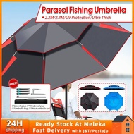 🔥2.4M Payung Mancing Big Fishing Umbrella Adjustable Beach Sun Shade Payung Besar Khemah Camping Umb