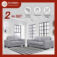 Grand Opening Promotion! TCLS Sofa Set Fabric Sofa 2 Seater 3 Seater Sofa Home Living Room
