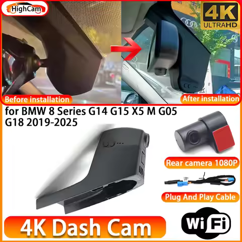 HighCam for BMW 8 Series G14 G15 X5 M G05 G18 2019-2025 OEM 4K DVR Dash Cam Front Rear Camera WiFi V