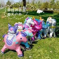 Three-Dimensional Cartoon Aluminum Film Balloon with Wheels Unicorn Macapi Bar Alpaca KT Cat Car Bal
