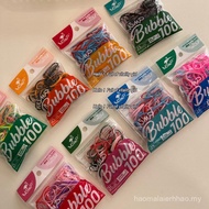 100 Pieces Basic Elastic Hair Tie Candy Color Twist Braid Ponytail Rubber Band Bag Disposable Hair T