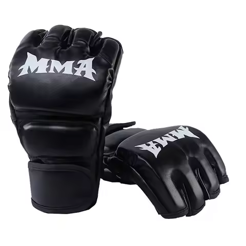 Professional Boxing Training Gloves Half Finger Leather Cushion for Adult Sanda Boxing UFC Training 