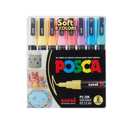 Uni ปากกา ปากกามาร์คเกอร์ Posca PC-3M 8 สี จำนวน 1 เซต
