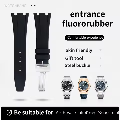 Fluororubber FKM Watchband 26mm For AP Strap Audemars Piguet Wristband 15400 15500 26331 Bracelet Wa