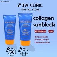 3W Clinic Sunscreen Collagen Sunscreen Anti Wrinkle Skin Moisturizing SPF50+PA+++(70ML)