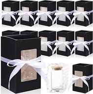 Fullhawl 28 Pcs Gift Box with Bubble Pouch and Ribbon for Sublimation Glass Exhibition Boxes, Clear 