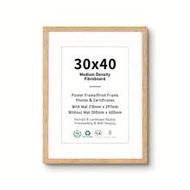 1/2/3pcs Oak Color Solid Wood Art Photo Frame, Modern Home Decor Minimalist Wall Hanging Frame, A4 W