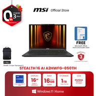 MSI NOTEBOOK STEALTH 16 AI A2HWFG-050TH |16"(QHD+) | OLED | Intel Core Ultra 9 285H | NVIDIA GeForce