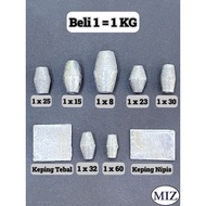 Beli 1 = 1 KG Batu Ladung Timah Timah Laut Timah Keping Timah Ladung Timah Baru Timah Pukat Ikan Lea