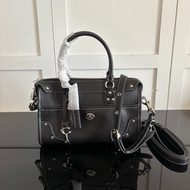 COACH Vintage Riley Handbag Full Black Leather Multi-Wear Shoulder Crossbody Bag