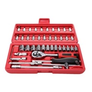 SATA 46pcs Chrome Vanadium Socket Set Tool Box Set Ratchet Spanner Wrench Set