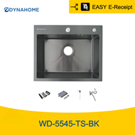 รุ่นใหม่!! อ่างล้างผัก ซิ้งค์ล้างจานสีดำหลุมเดียวสแตนเลส304 รุ่น WD-5545-TS-BK มีของแถมเพียบ