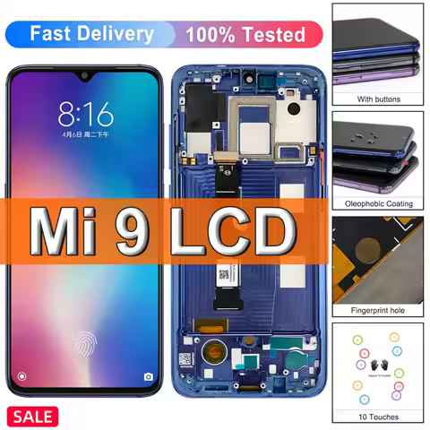 AMOLED For Xiaomi Mi 9 Mi9 LCD Display Touch Screen Digitizer Assembly With Frame For Xiaomi Mi9 M19