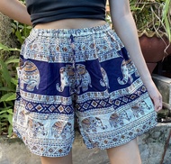 กางเกงขาสั้น กางเกงลายช้าง กางเกงขาสั้นลายช้างฟรีใซส์  Shorts /Elephant Shorts/Women Shorts/ Yoga Sh