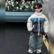 Jacket boys' feather-lined float 90S A437 size 90-140, high-quality autumn-winter children's clothin