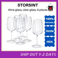 IKEA STORSINT Wine glass/Red wine glass/White wine glass, clear glass, 6 pieces